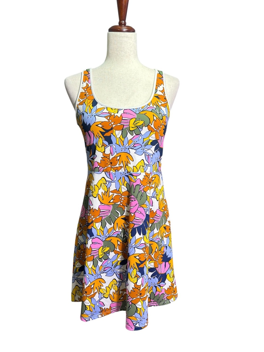 Bailey 44 Sport Floral Tennis Dress Built In Bra Open Back Athleisure Medium